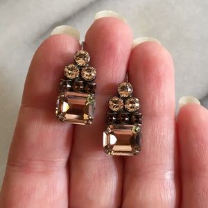 Sorrelli rhinestone leverback earrings smoky pink